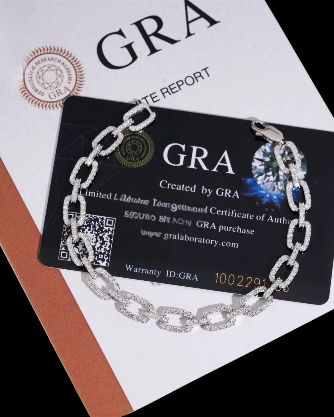 Gelati's Exclusive VVS1 Chain-Link Diamond Bracelet in 925 Silver & 18k Vermeil Gold