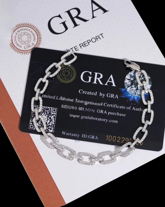 GELATI’S EXCLUSIVE VVS1 CHAIN-LINK DIAMOND BRACELET IN 925 SILVER & 18K VERMEIL GOLD