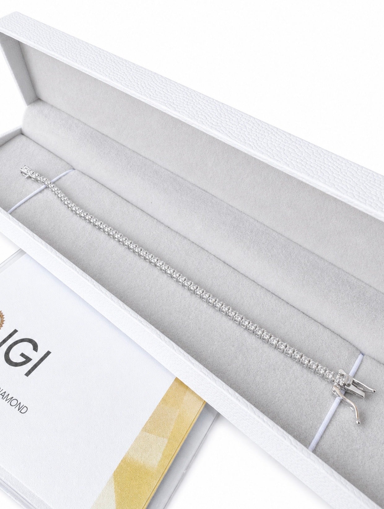 GELATI’S BESPOKE IGI CERTIFIED VS1 3EX DIAMOND 8 CTW TENNIS BRACELET IN 14K VERMEIL GOLD & 925 STERLING SILVER 3,5MM