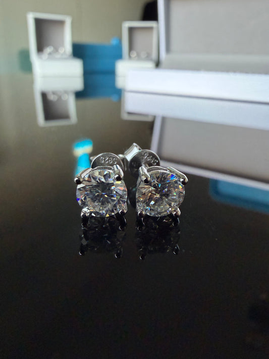 Gelati’s 14k Vermeil Gold & 925 Sterling Silver VS1 D-Color 3EX Lab Diamond Solitaire Studs – 1.00ctw IGI Certified