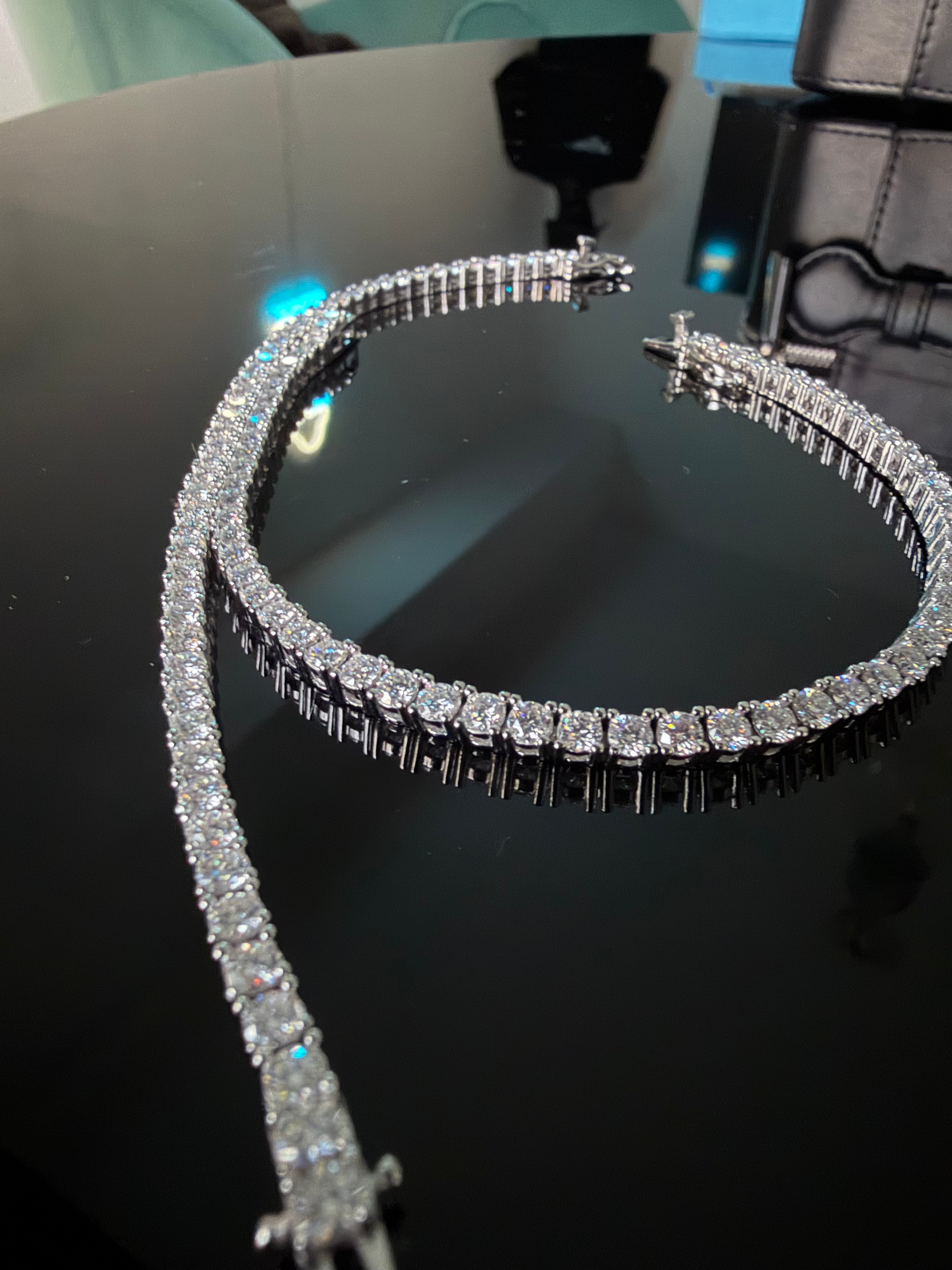 Gelati's Signature Diamond Emerald Cut Tennis Bracelet in 925 Silver & 18k Vermeil Gold