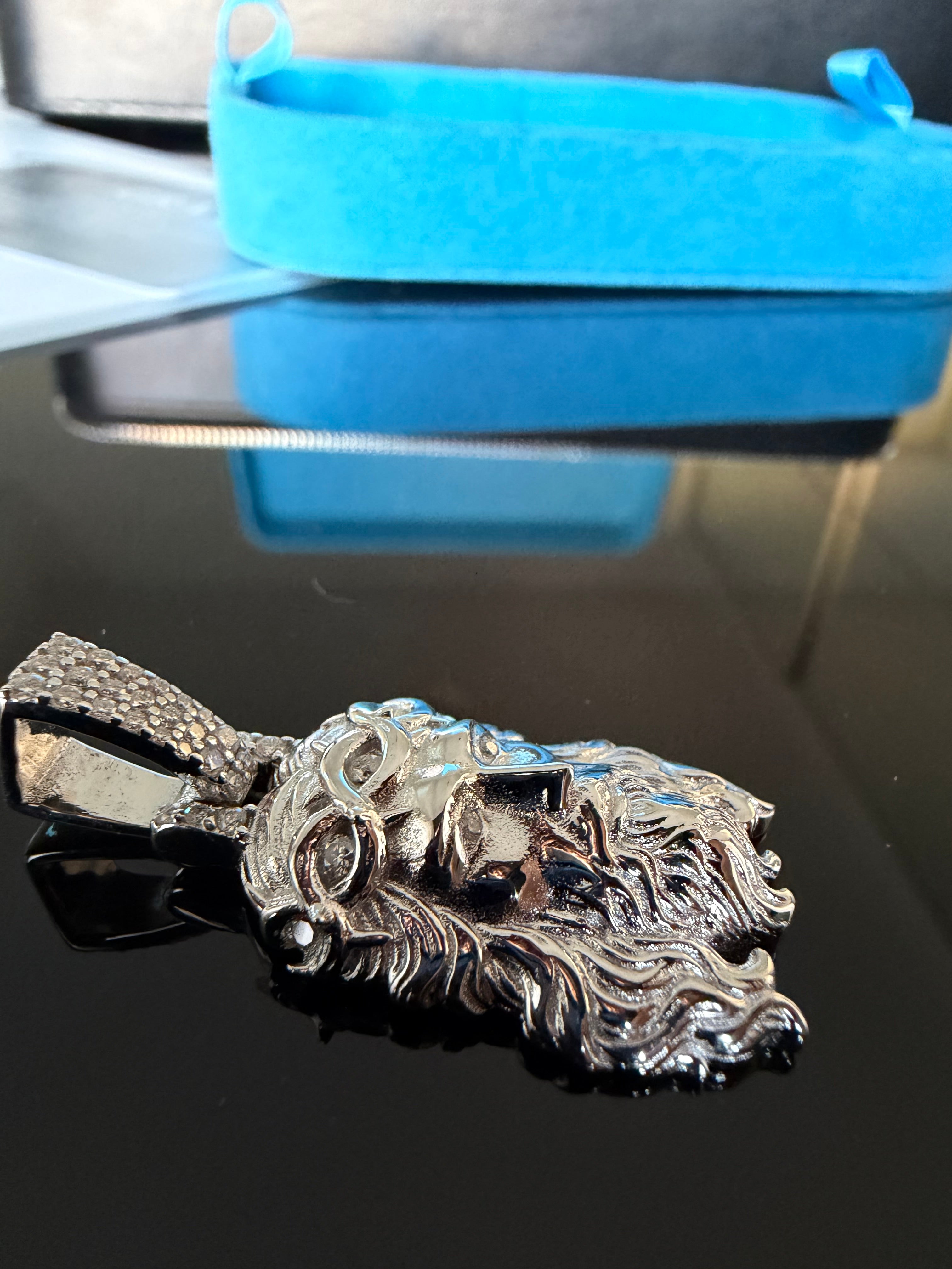 Limited Bespoke Jesus Piece – FL/IF Moissanite, 925 Silver & 18K Vermeil Gold |Chain included