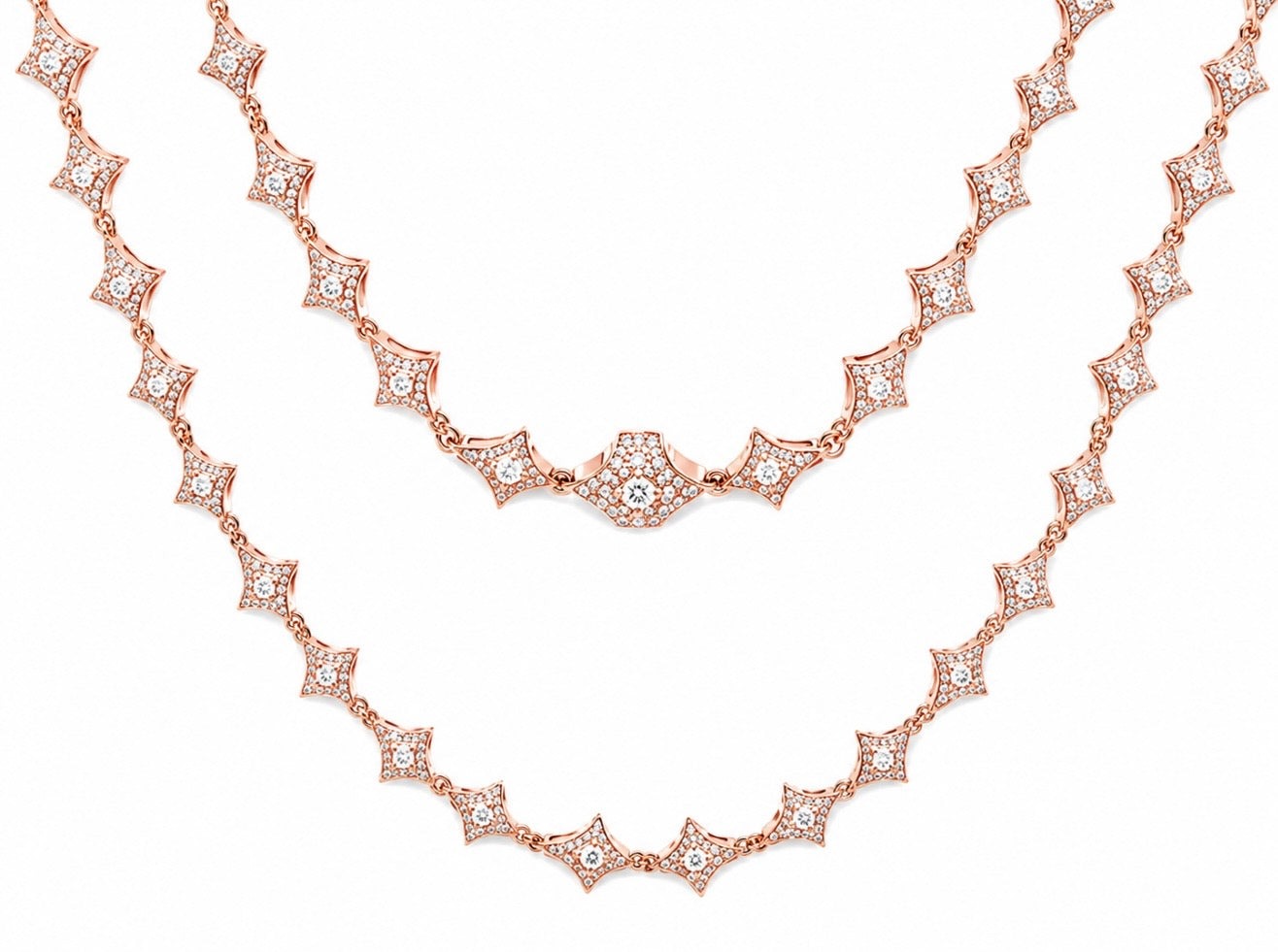 GELATI’S STARCHAIN LINK 8MM BESPOKE 925 STERLING SILVER & 18K VERMEIL GOLD NECKLACE HCD / IF–FL LAB MOISSANITE DIAMONDS