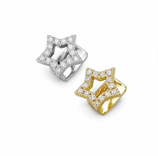 GELATI GRILLZ “LA STAR” TITANIUM DIAMOND TOOTHCAP SPACER + 18K VERMEIL GOLD INSERTS