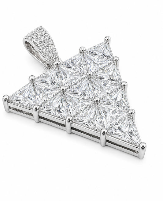 “TRINITY” RADIANT CUT INVISIBLE SETTING CARBON DIAMOND PENDANT – TITANIUM & 18K VERMEIL