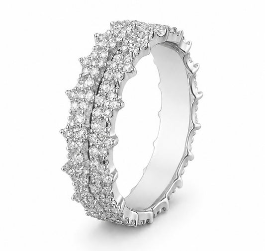 GELATI’S PENTAGRAM 3CT VVS1 DIAMOND RING IN SOLID 925 SILVER & 18K VERMEIL GOLD INLAY