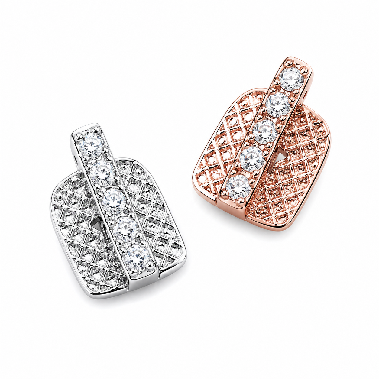 GELATI | Diamond Tooth spacer in Steel & 18k Vermeil Gold