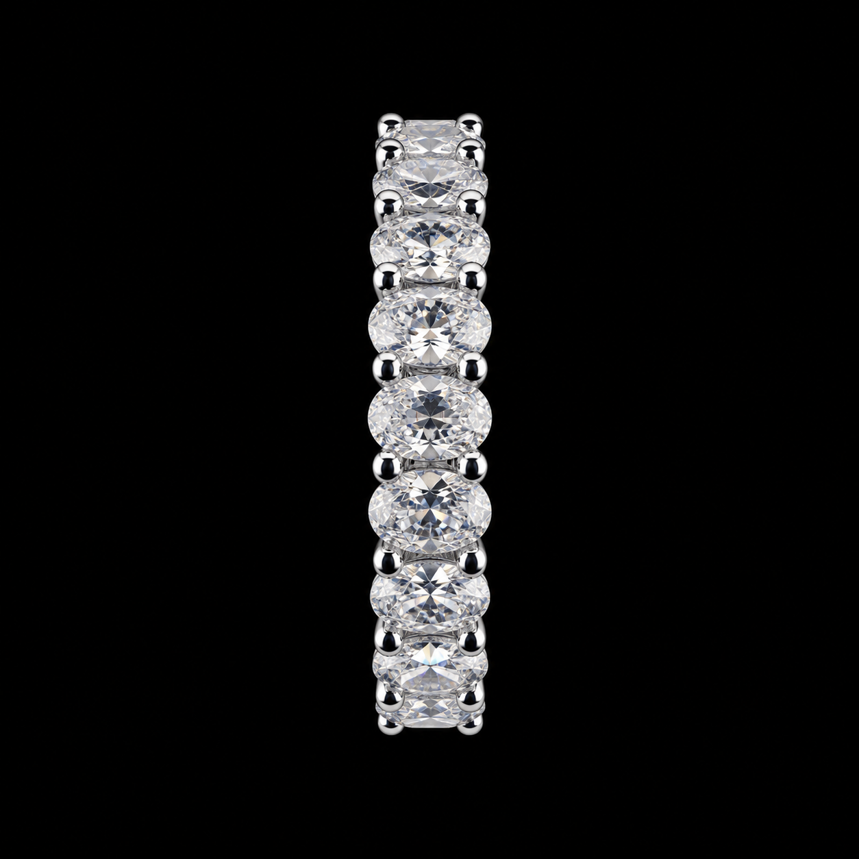 Sottozero Oval Eternity Ring – DVVS1/CB Moissanite, 925 Silver & 18k Vermeil