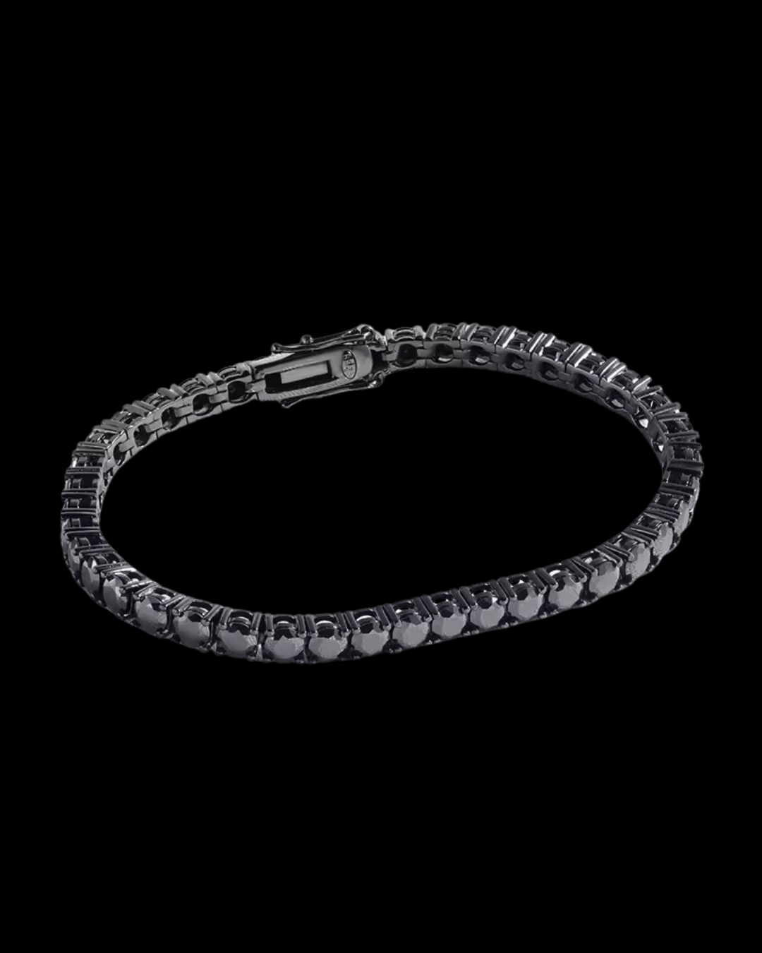Gelati's Onyx Black VVS1 Diamond Bracelet in 925 Silver & 18k Vermeil Gold