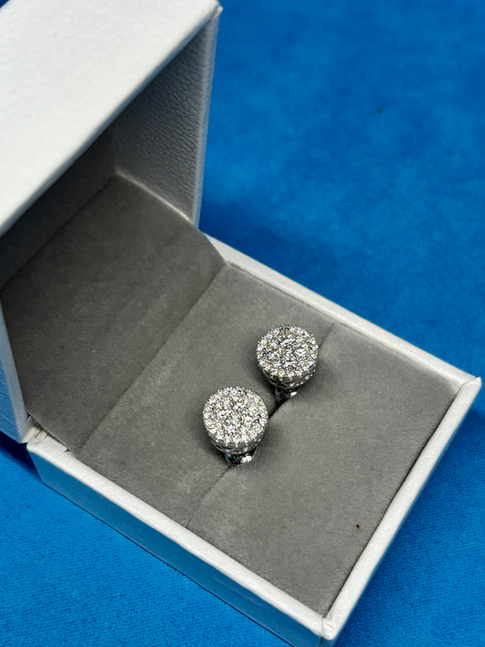 Gelati's Bespoke Bussdown 4Ctw FL-IF Lab Moissanite Diamond Earrings - In Solid 925 Sterling Silver & 14k Vermeil Gold .