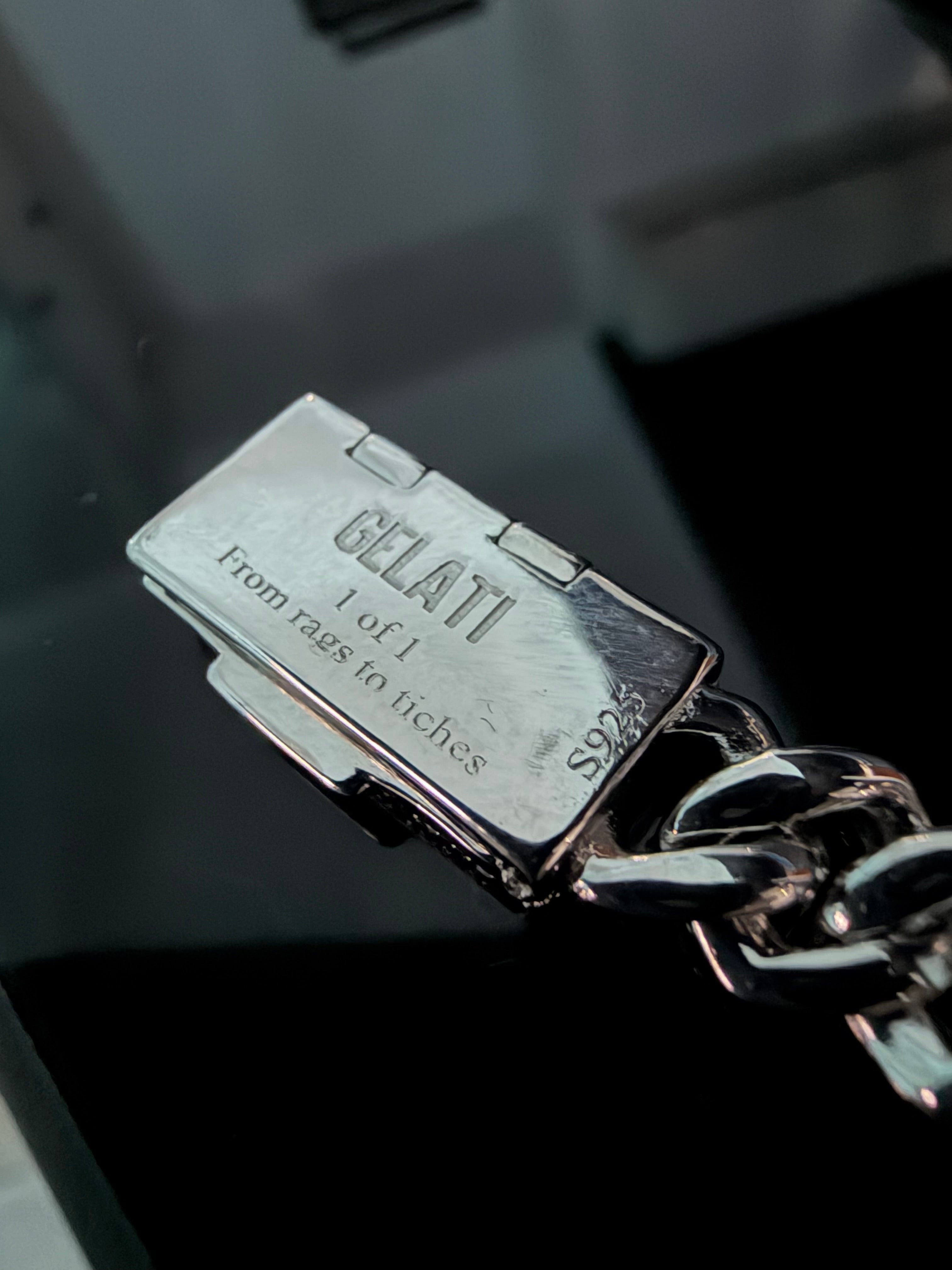 Gelati's Special Edition FL-IF Flawless Lab Moissanite Diamond Miami Prongue 10MM Cuban Bracelet In Solid 925 Sterling Silver & 18K Vermeil Gold