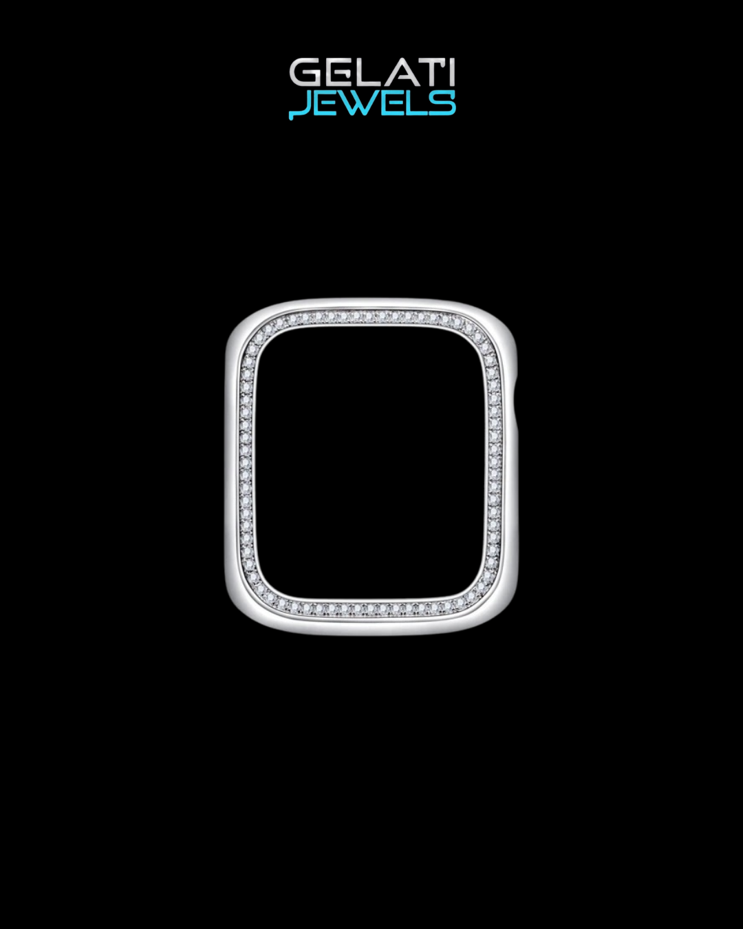 Gelatis's VVS1 Moissanite Custom Apple Watch Solid Titanium Case with 18k Vermeil Gold Accents