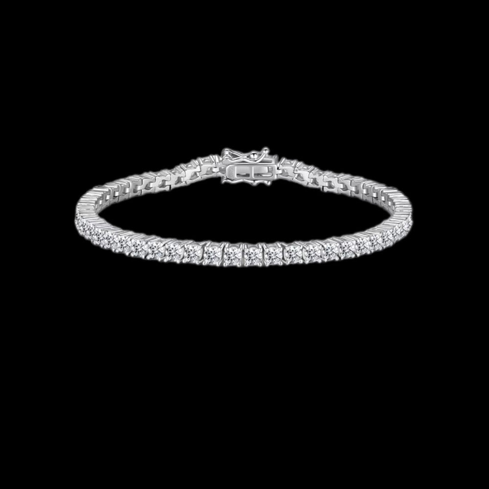 Gelati' Signature Titanium & Silver Diamond Tennis Glacial Bracelet with 18k Vermeil Inserts