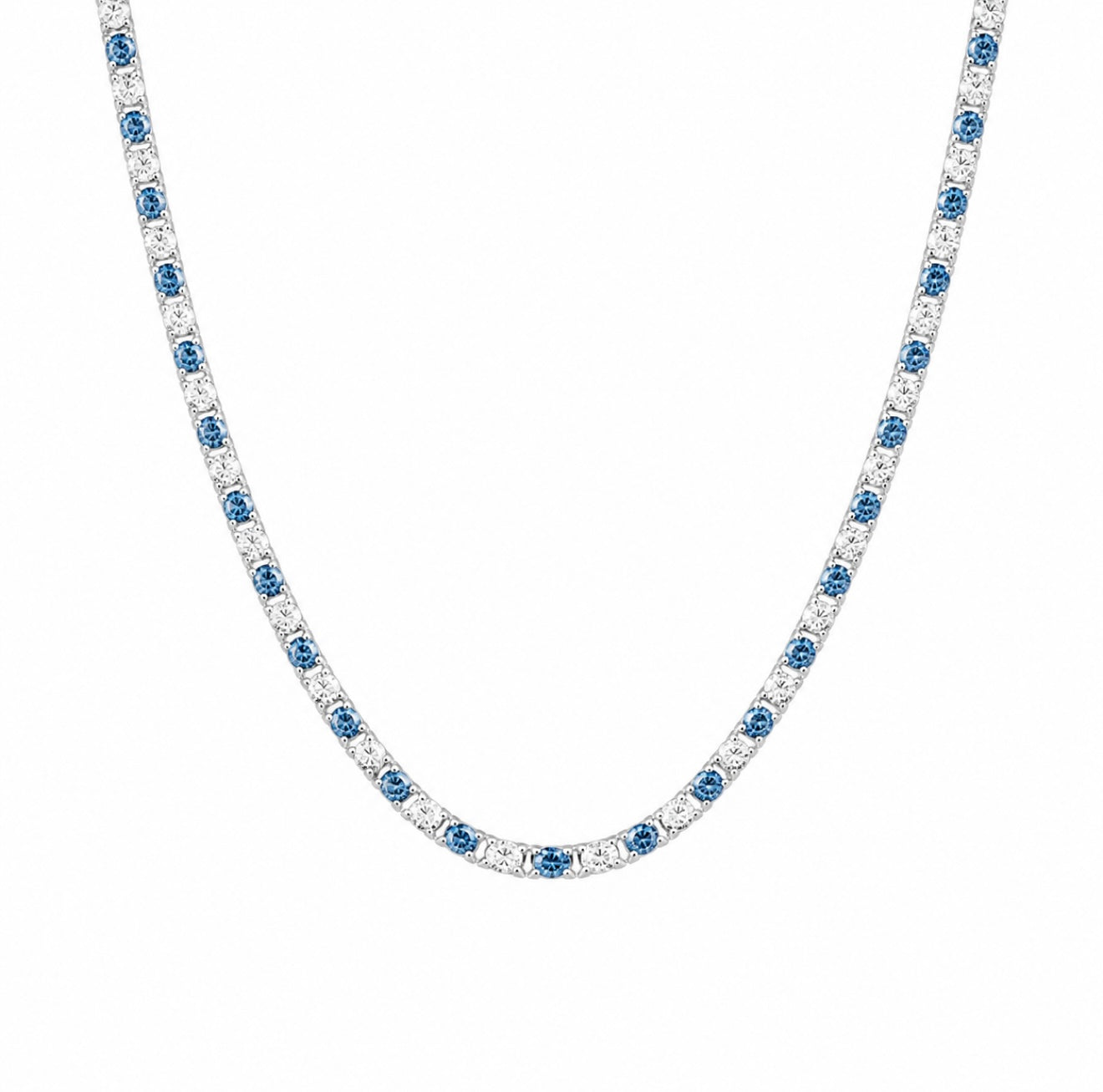 GELATI’S BLUE SAPPHIRE “LUCE DI NOTTE” TENNIS CHAIN & BRACELET – FEATURING SYNTHETIC SAPPHIRES & 18K VERMEIL GOLD INSERTS