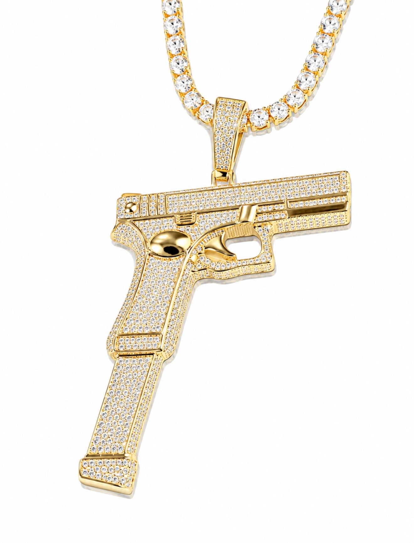 GELATI’S EXTENDO CLIP DIAMOND PENDANT IN STEEL