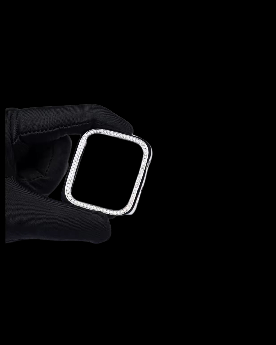 Gelatis's VVS1 Moissanite Custom Apple Watch Solid Titanium Case with 18k Vermeil Gold Accents