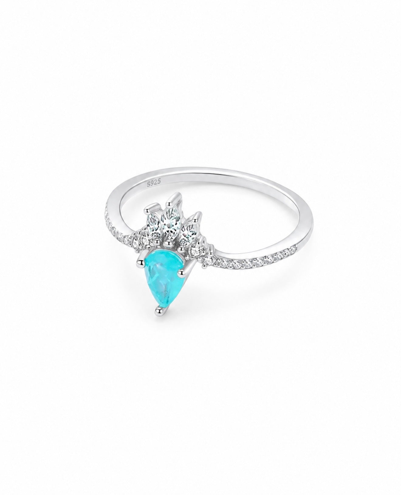 GELATI’S TOURMALINE & VVS1 MOISSANITE DIAMOND RING IN STERLING 925 SILVER & 18K VERMEIL GOLD INSERTS