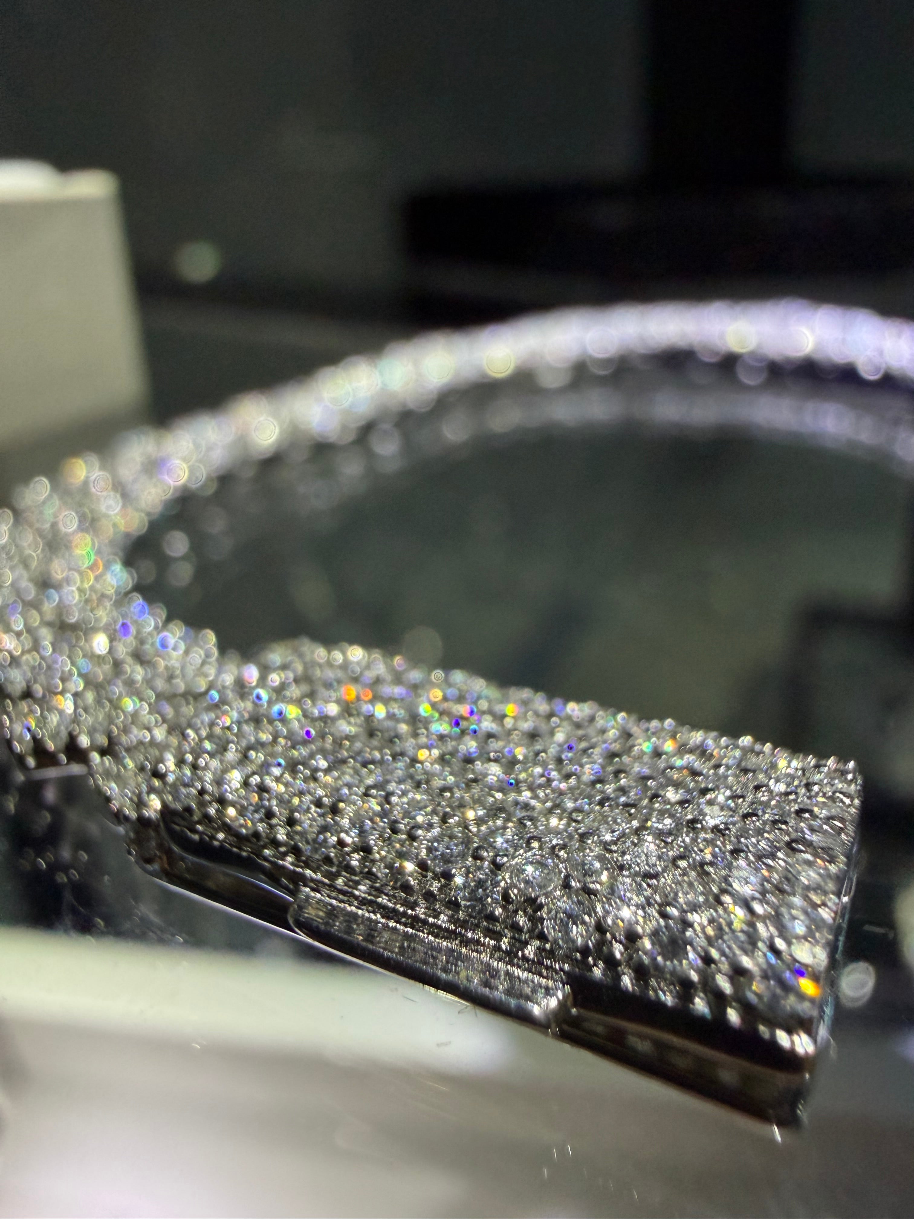 Gelati's Special Edition FL-IF Flawless Lab Moissanite Diamond Miami Prongue 10MM Cuban Bracelet In Solid 925 Sterling Silver & 18K Vermeil Gold