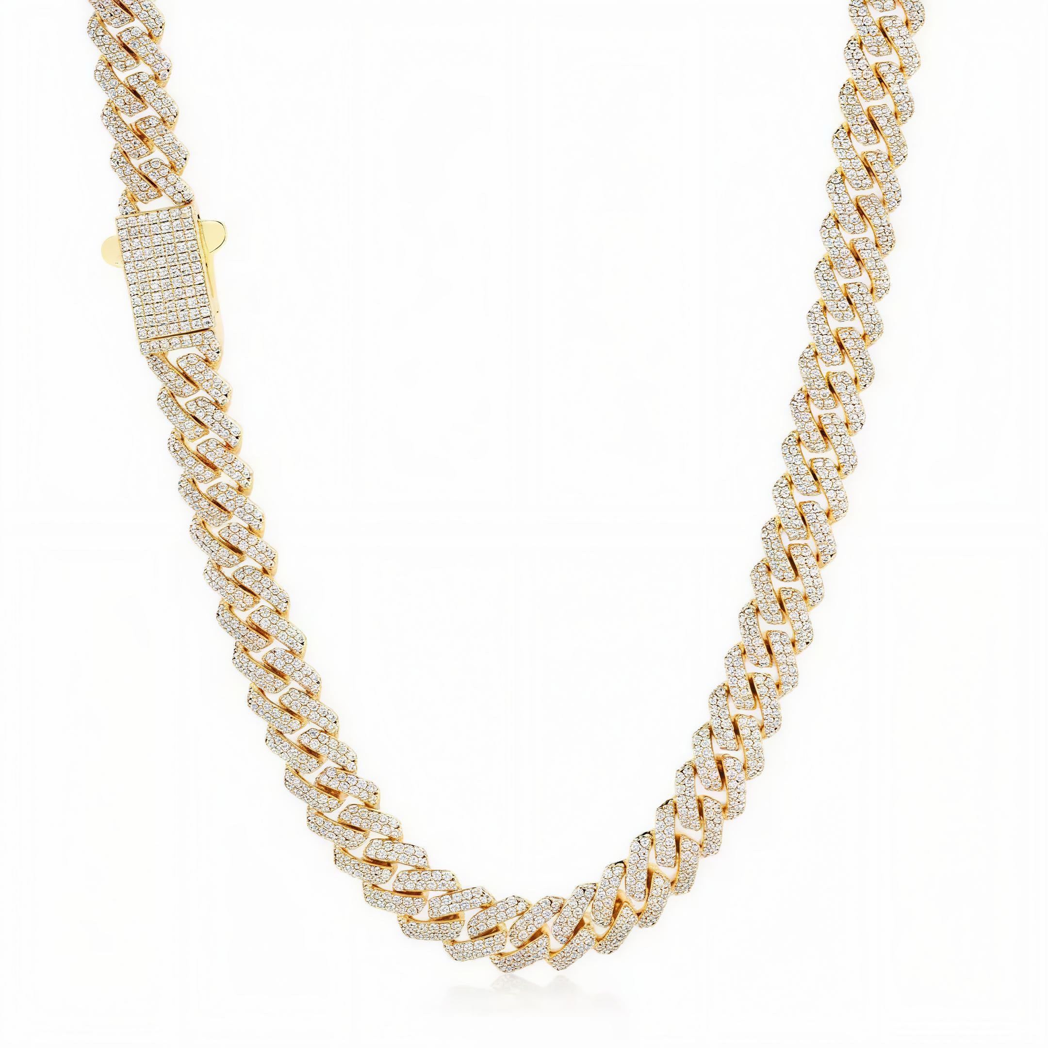 GELATI GLACIAL Miami Link Cuban Necklace – HCD/DVVS1 Moissanite| Steel |18K Vermeil
