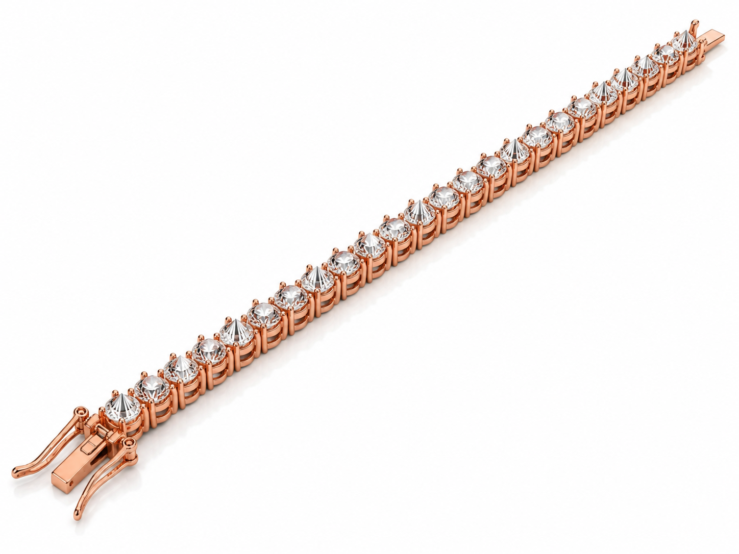 "La Punizione" Spiked Diamonds™ FL–IF D/F Lab Moissanite Tennis Bracelet – 18K Vermeil Gold & 925 Sterling Silver