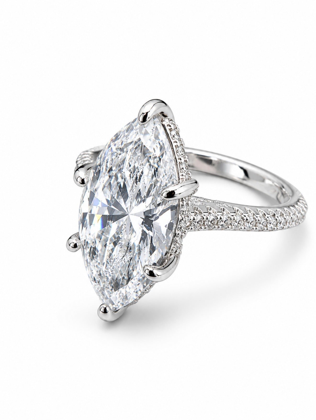 DRAGONCLAW MARQUISE RING – 3CTW FL-IF MOISSANITE, 925 SILVER & 18K VERMEIL