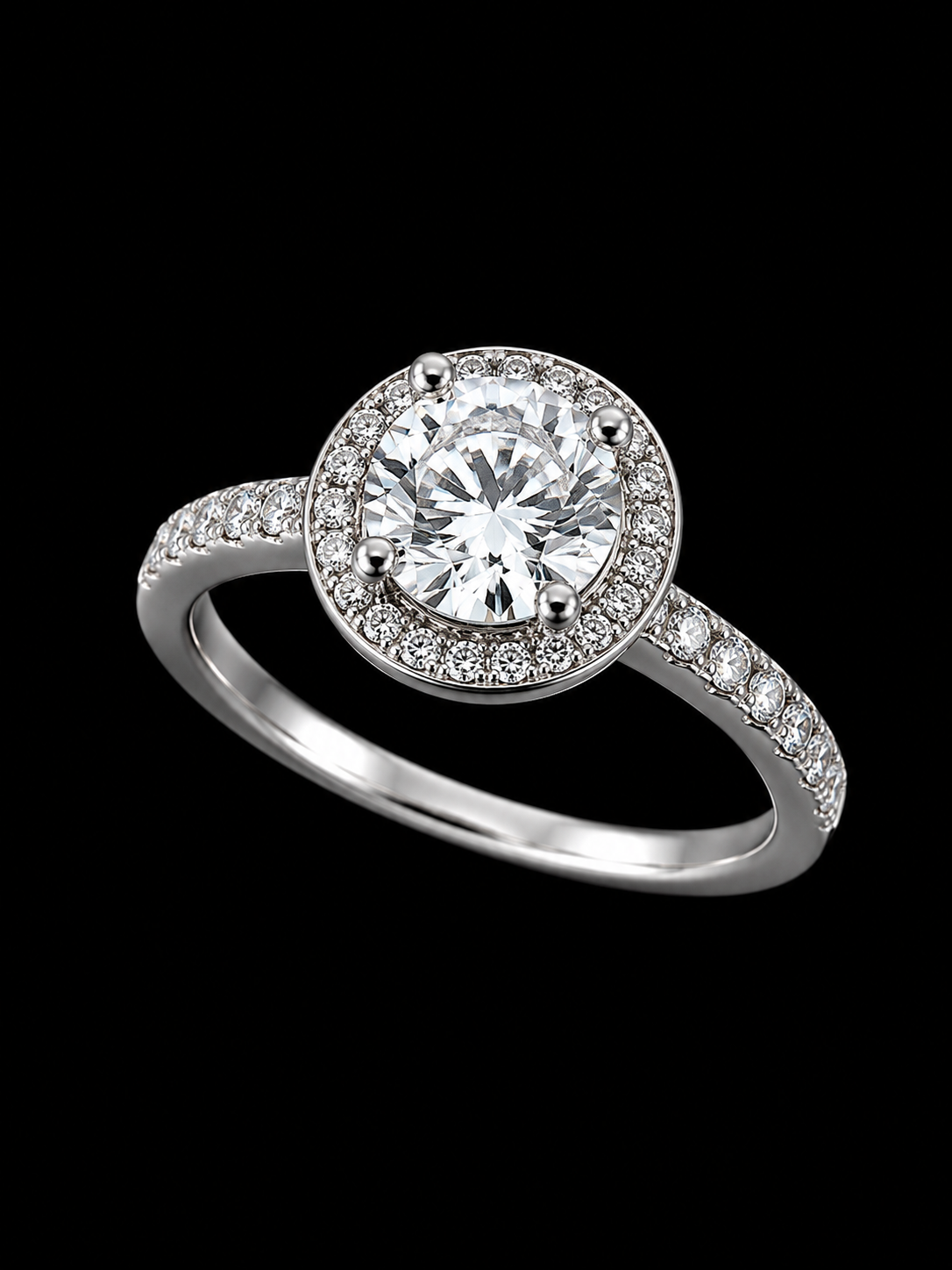 Halo Orbit Princess Ring – 3EX DVVS1 Moissanite, 925 Silver & 18K Vermeil