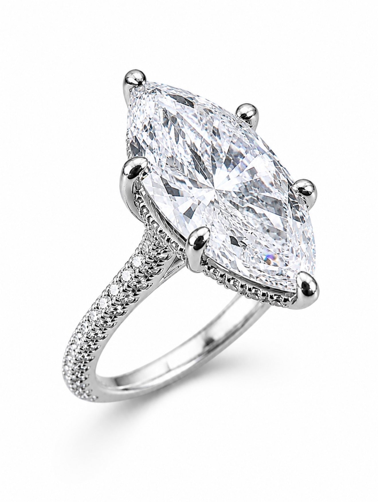 DRAGONCLAW MARQUISE RING – 3CTW FL-IF MOISSANITE, 925 SILVER & 18K VERMEIL