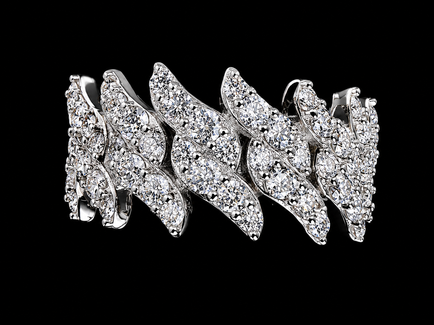 Miami Link Spiked Diamond Ring™ — FL-IF Moissanite | 925 Silver + 18K Vermeil