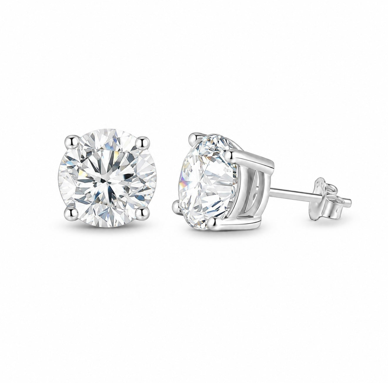 GELATI’S VVS1 MOISSANITE DIAMOND “ICE LOCK” EARRINGS WITH 18K VERMEIL GOLD INSERTS