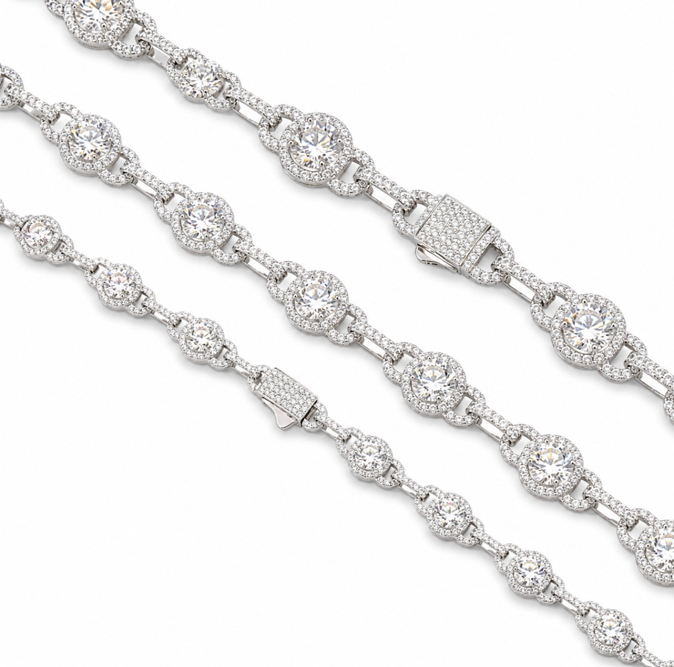 GELATI’S HALO BEADS VVS1 DIAMOND BRACELET IN SOLID 925 STERLING SILVER & 18K VERMEIL INLAY