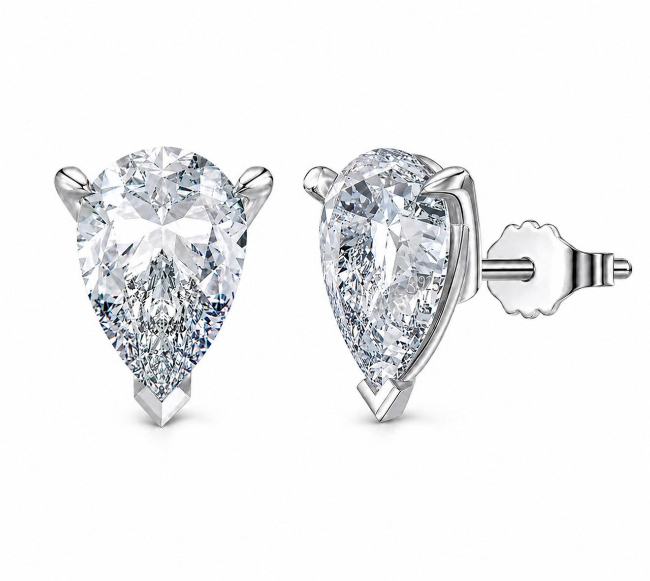 TEARS OF ICE PEAR CUT 1.5 CTW DIAMOND EARRINGS – 925 SILVER & 18K VERMEIL