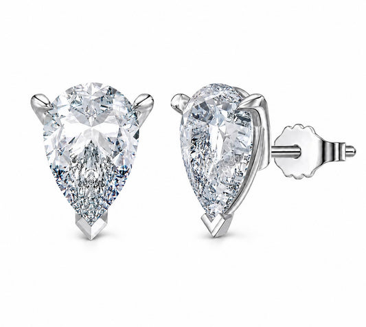 TEARS OF ICE PEAR CUT 1.5 CTW DIAMOND EARRINGS – 925 SILVER & 18K VERMEIL