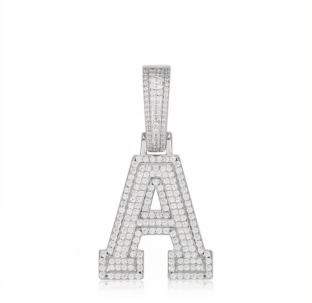 GELATI™ CUSTOM ROMAN DIAMOND LETTER PENDANT | MICRO PAVÉ & TRIPLE SOLID BACK LAYER + FREE SILVER CHAIN