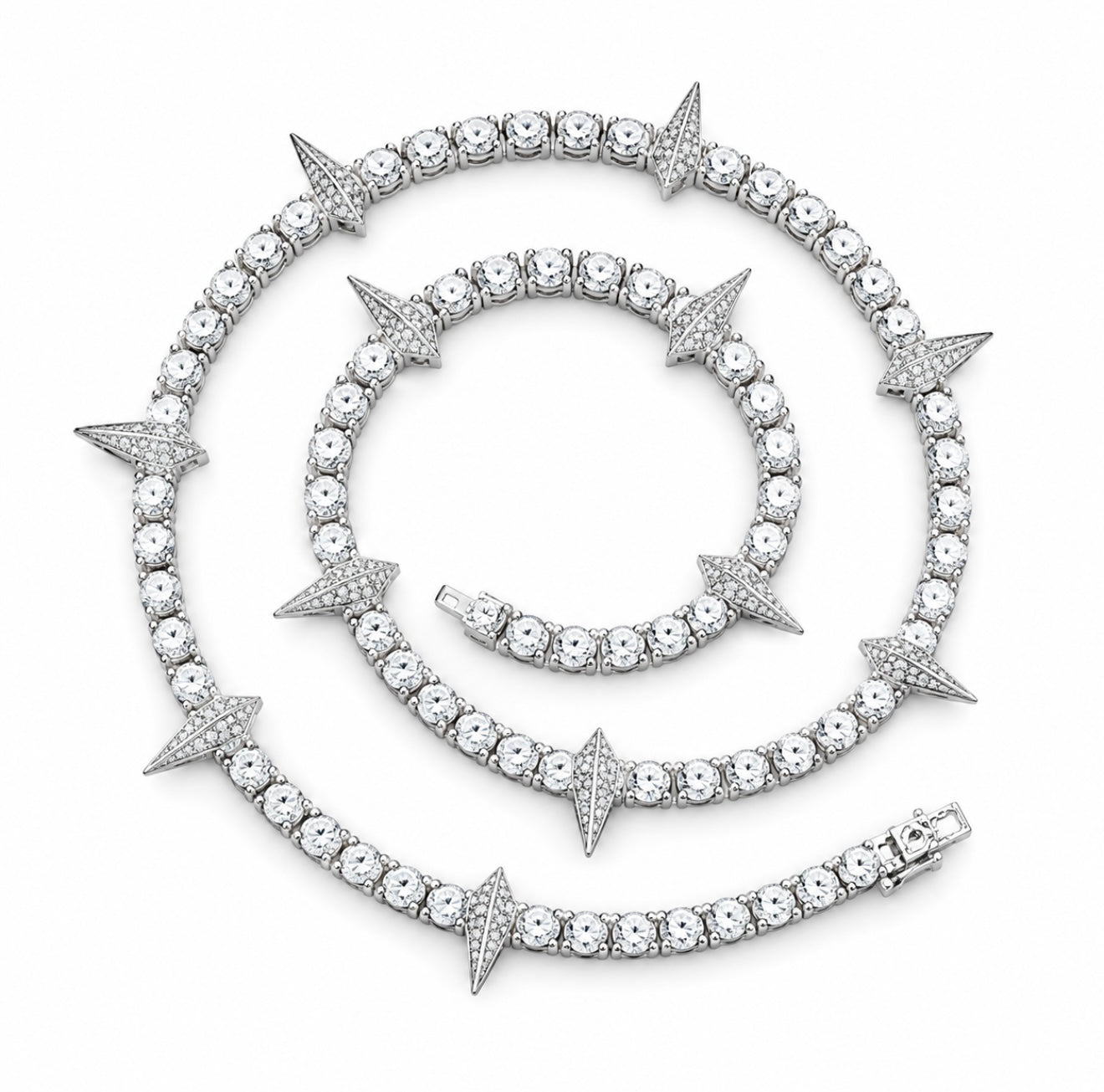 GELATI’S BESPOKE “ICE SPIKE” HYBRID LOCK TITANIUM NECKLACE / BRACELET + 18K VERMEIL GOLD INSERTS