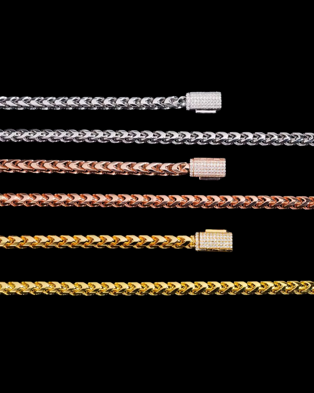 Gelati's VVS1 Moissanite & 925 Sterling Silver 6MM Snake Link Chain With 18k Vermeil Gold Inserts