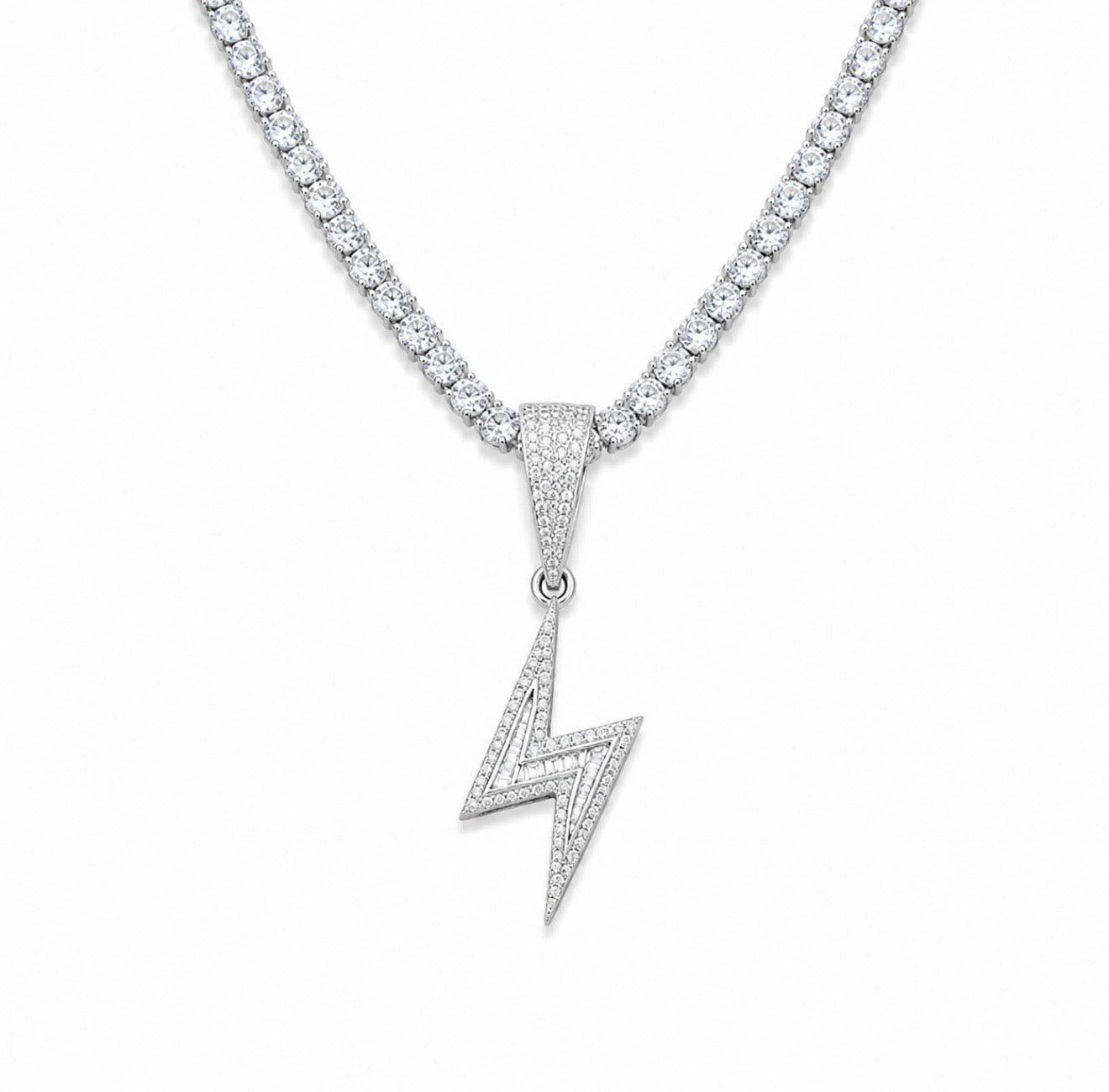 GELATI’S THUNDERBOLT BAGUETTE DIAMOND PENDANT WITH 18K VERMEIL INSERTS