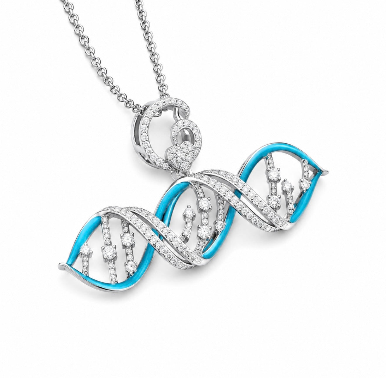 GELATI’S GLOW IN THE DARK D.N.A DIAMOND PENDANT IN 925 STERLING SILVER & VVS1 MOISSANITE DIAMONDS