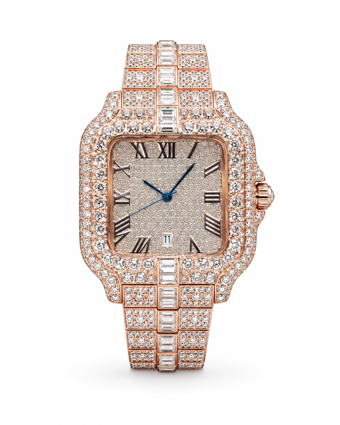 Gelati's Baguette Dial "Primo Santo" HCD Diamonds & Stainless Steel Watch