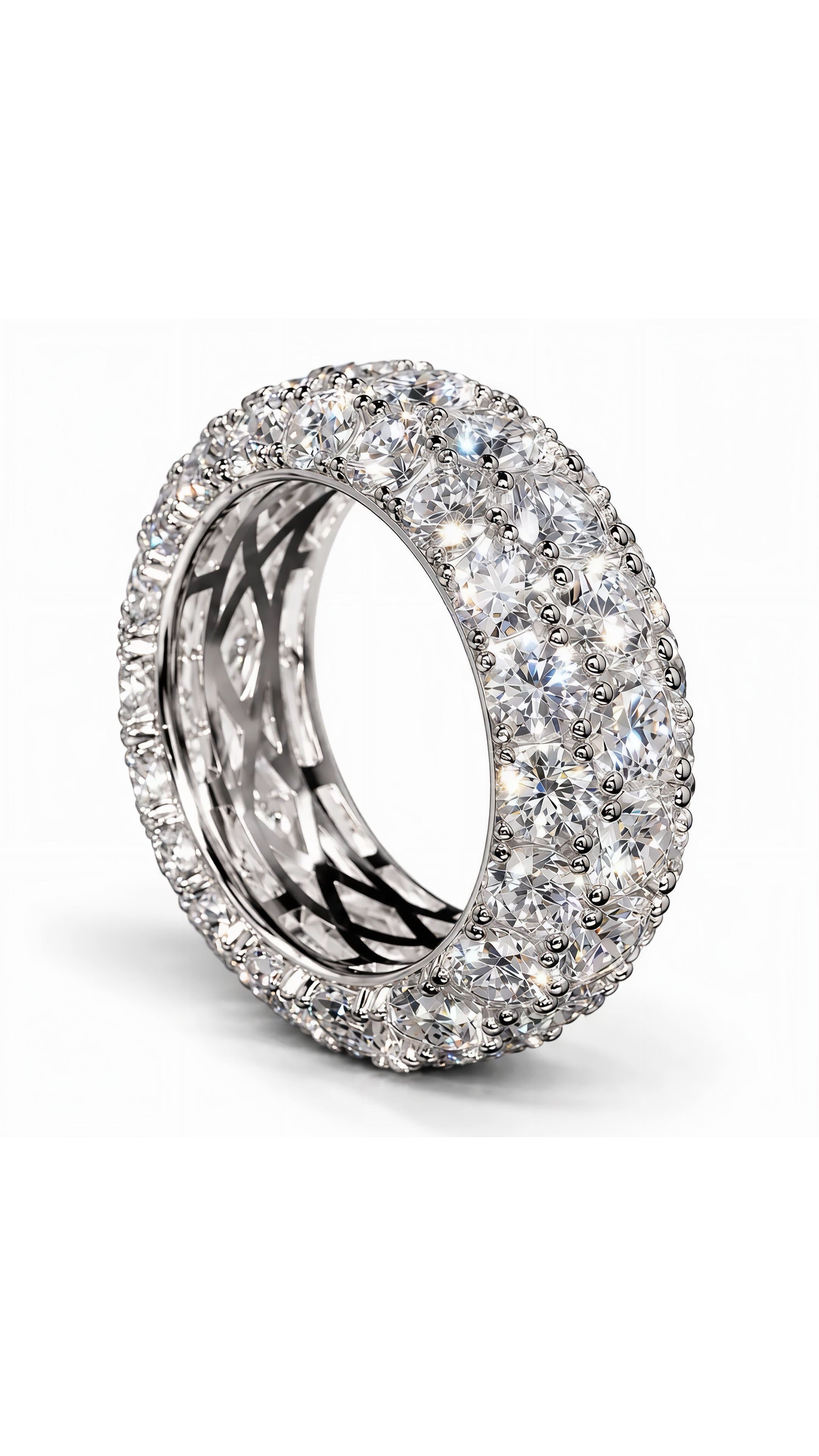 GELATI GALAXY SET BESPOKE DIAMOND ETERNITY BAND | 8MM | FL-IF D-Color Lab Moissanite | 925 Sterling Silver | 18K Vermeil Gold