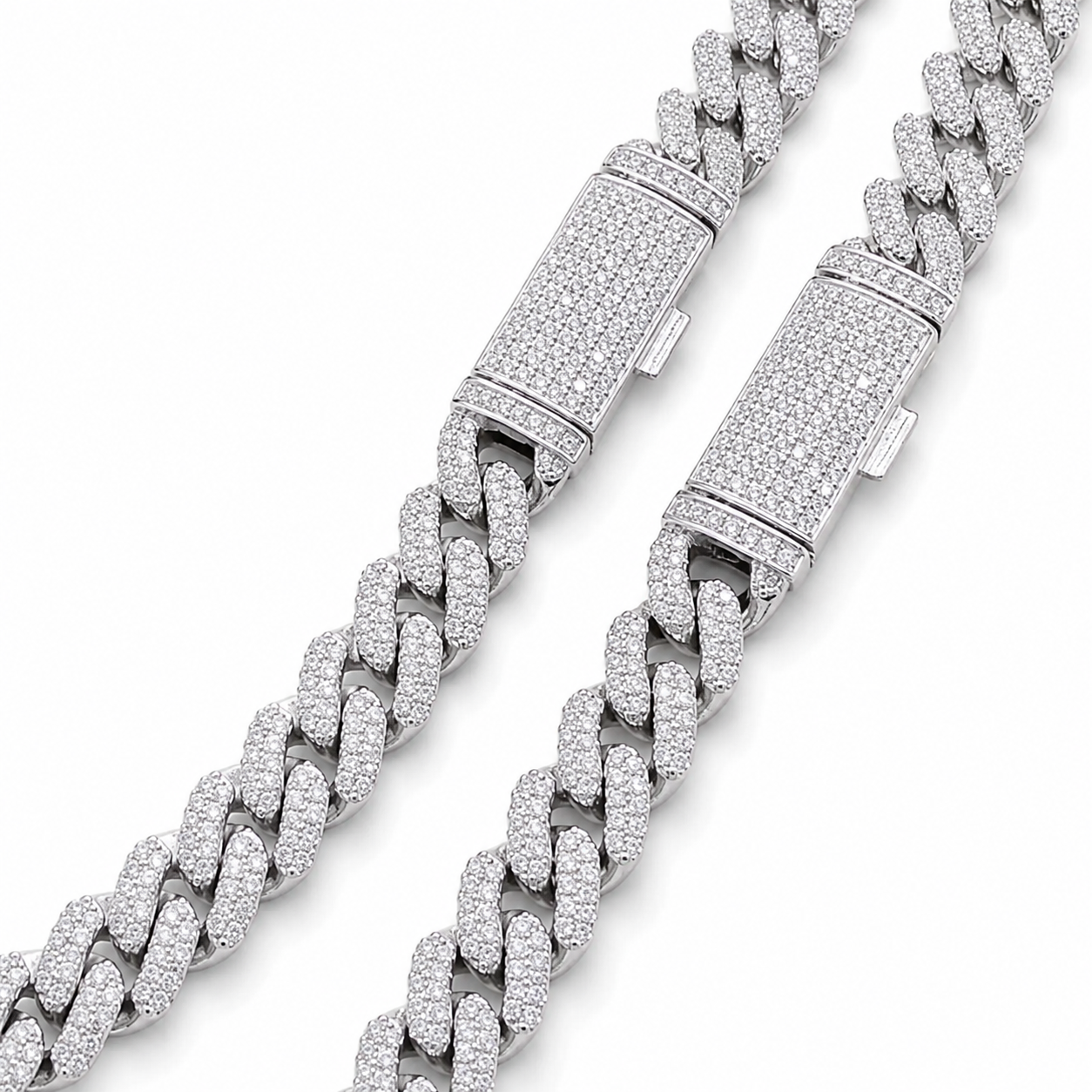 Miami Curb Deep Cut Diamond Cuban Necklace – FL-IF |Flawless Lab Moissanite |925 Silver & 18K Vermeil