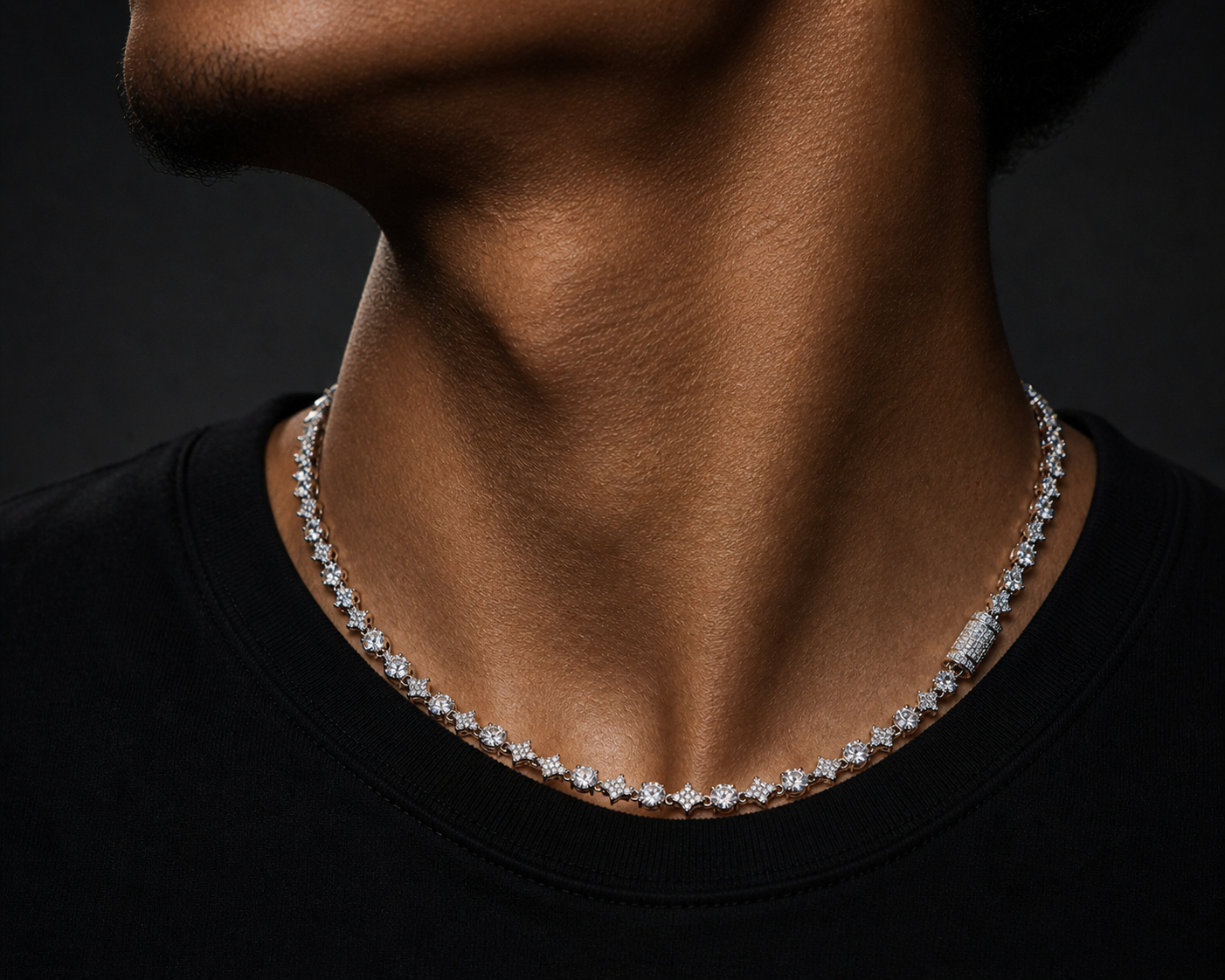 Starchain Tennis Necklace – FL-IF/CB Moissanite, 925 Silver & Titanium - 14K Vermeil