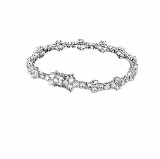 GELATI’S BESPOKE CROSS LINK DIAMOND TENNIS BRACELET WITH 18K VERMEIL GOLD