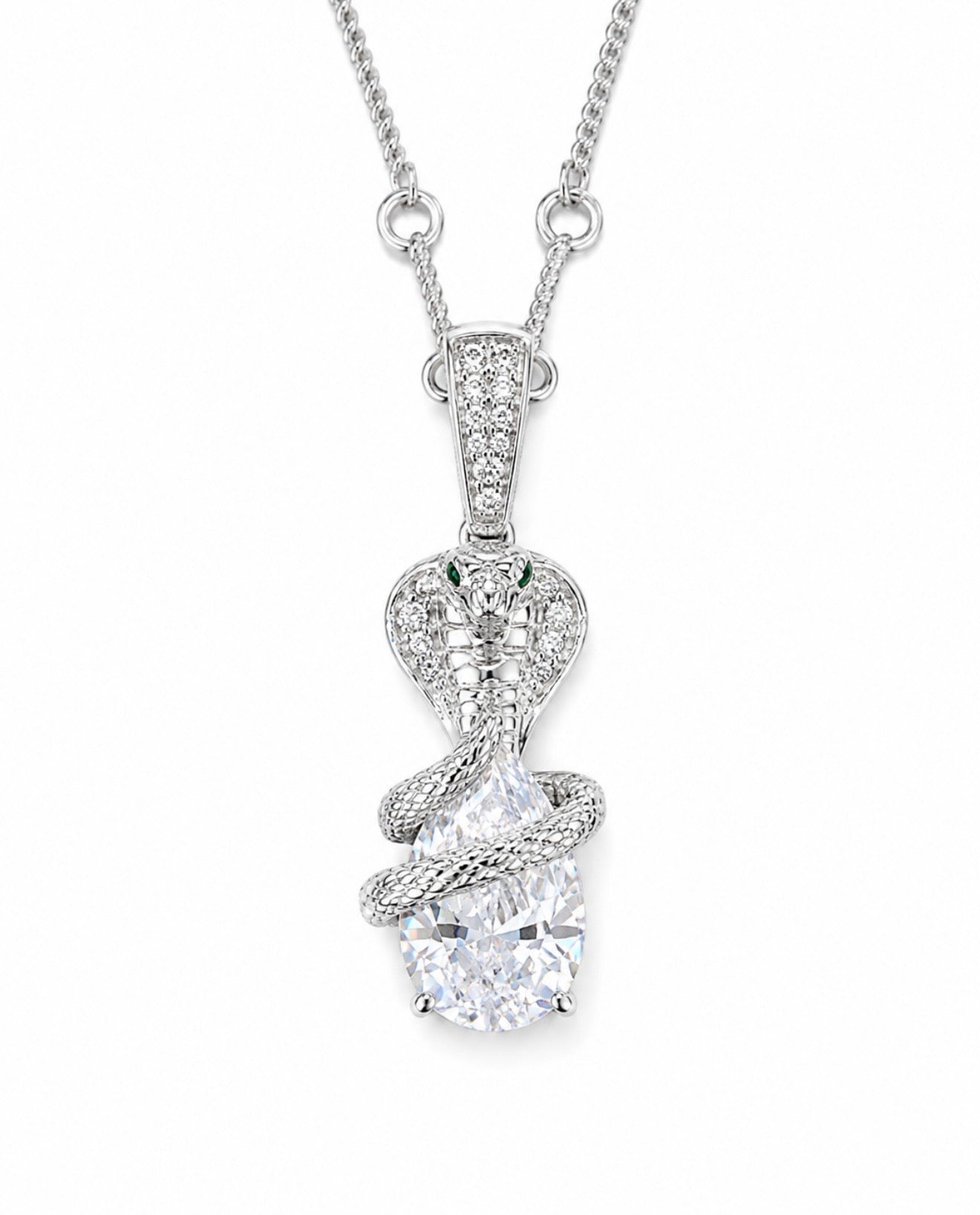 GELATI’S COBRA VVS1 DIAMOND PENDANT NECKLACE IN SOLID 925 STERLING SILVER & 18K VERMEIL GOLD