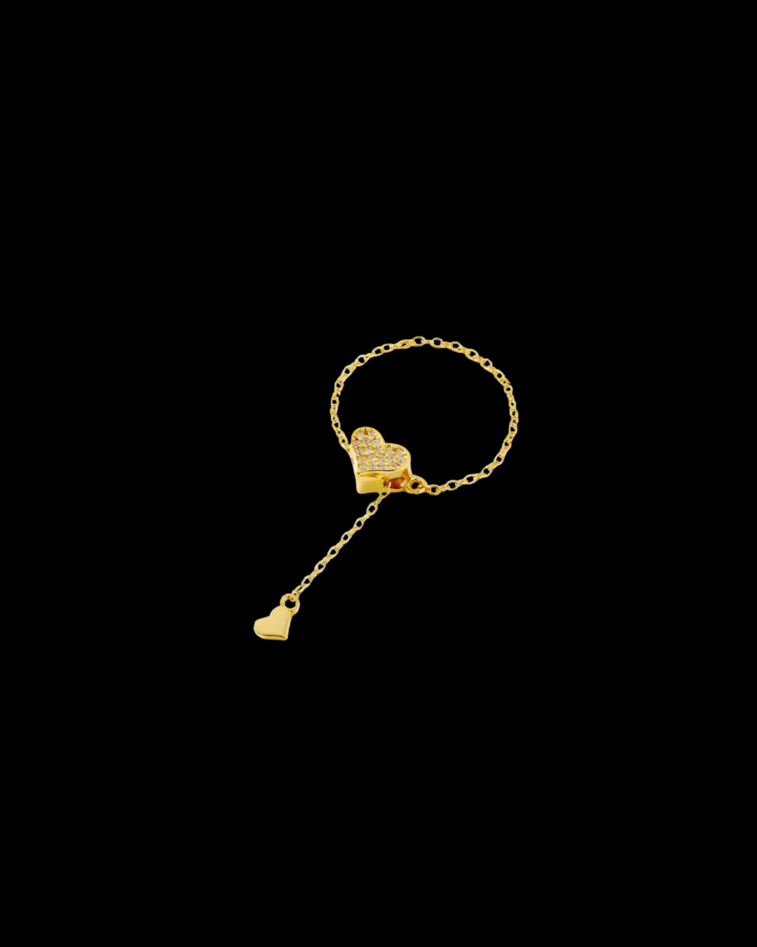 Gelati's Heart Link Ring in VVS1 Moissanite & solid 925 Silver & 18 Vermeil Gold Inserts
