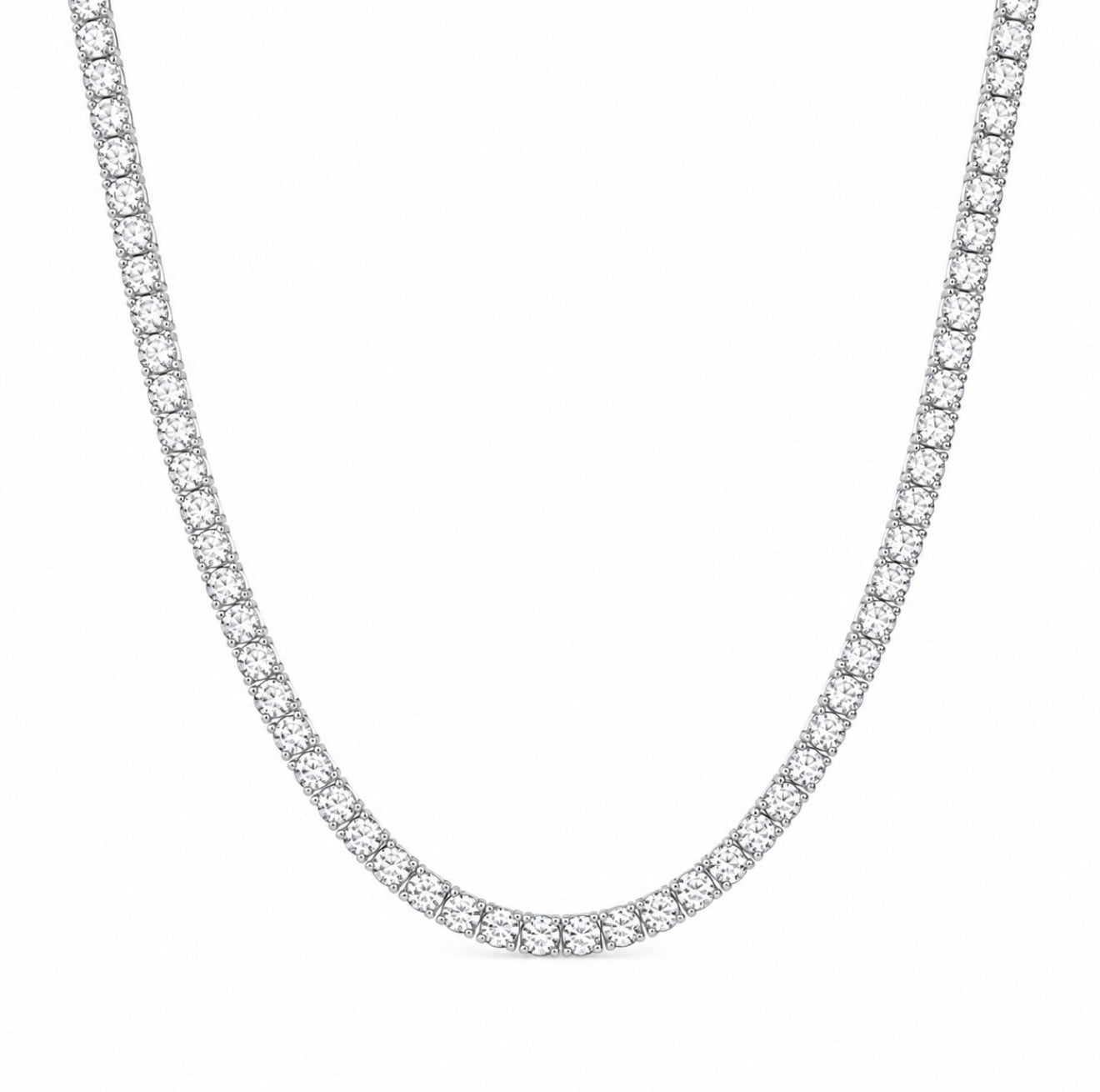 ANTURI TENNIS NECKLACE – 15CTW VVS1 MOISSANITE DIAMONDS 925 ITALIAN SILVER & 18K VERMEIL GOLD
