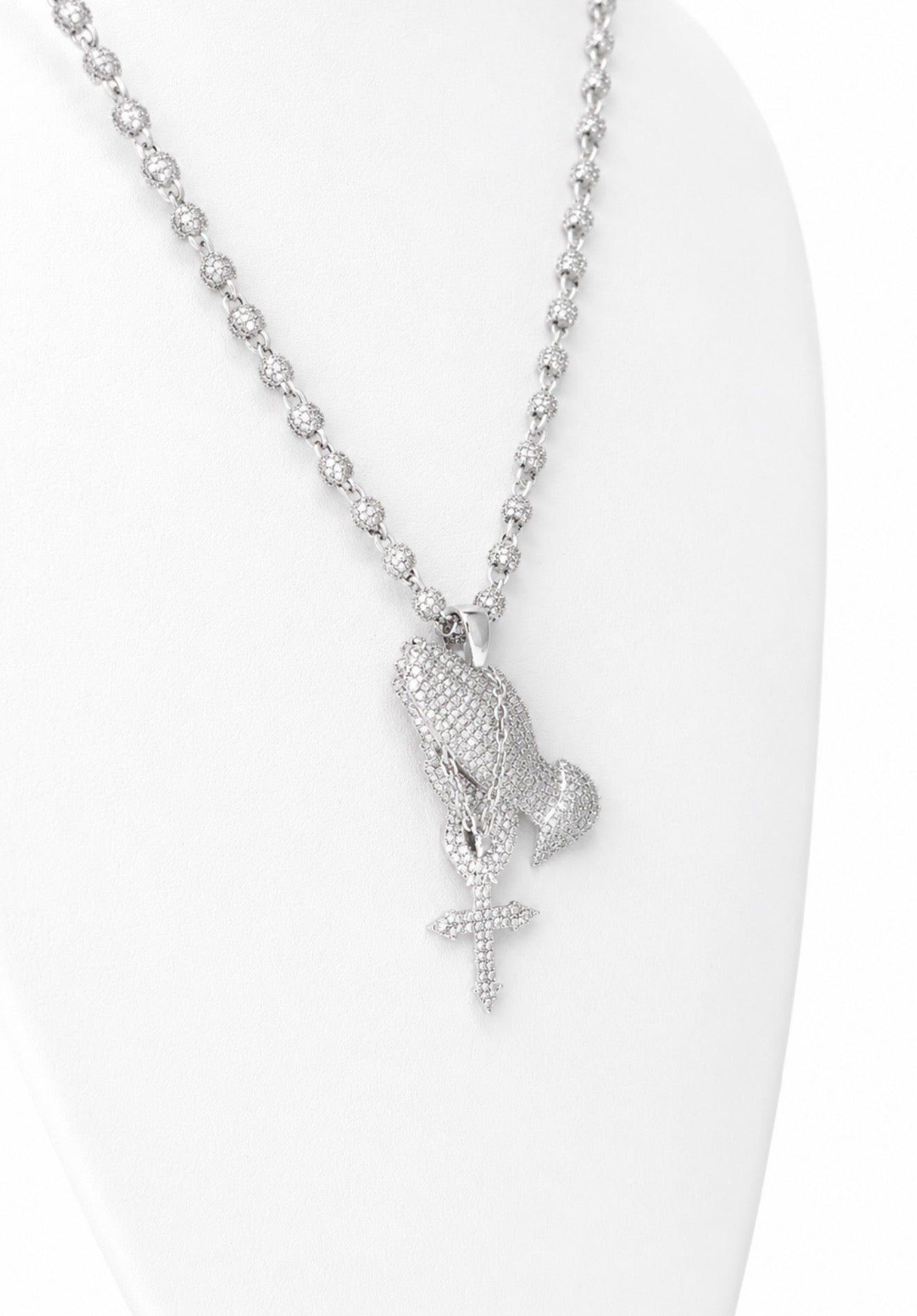 GELATI’S PRAYING HANDS DIAMOND PENDANT WITH 18K VERMEIL GOLD ACCENTS