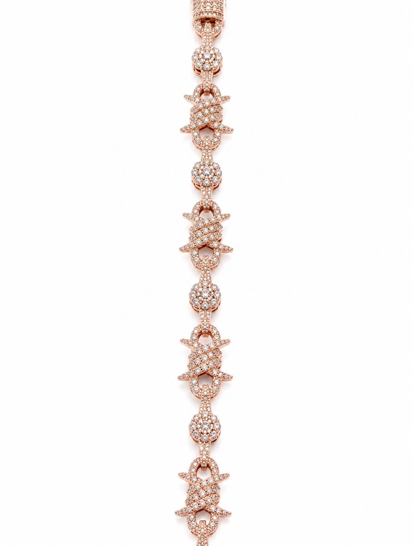 GELATI’S “TWIN SPIKE” FL-IF FLAWLESS MOISSANITE DIAMOND BARBED WIRE BRACELET 10CTW IN SOLID 925 STERLING SILVER & 18K VERMEIL GOLD