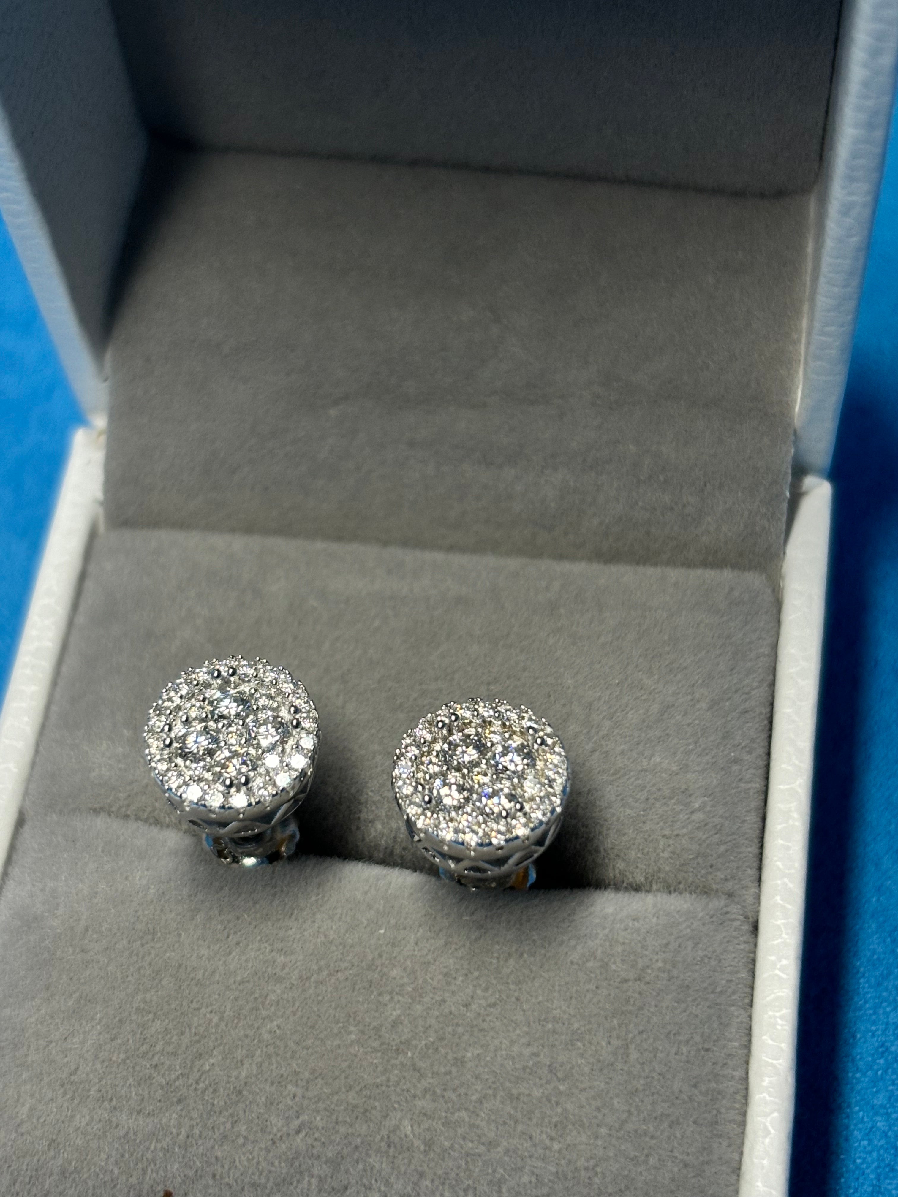 Gelati's Bespoke Bussdown 4Ctw FL-IF Lab Moissanite Diamond Earrings - In Solid 925 Sterling Silver & 14k Vermeil Gold .