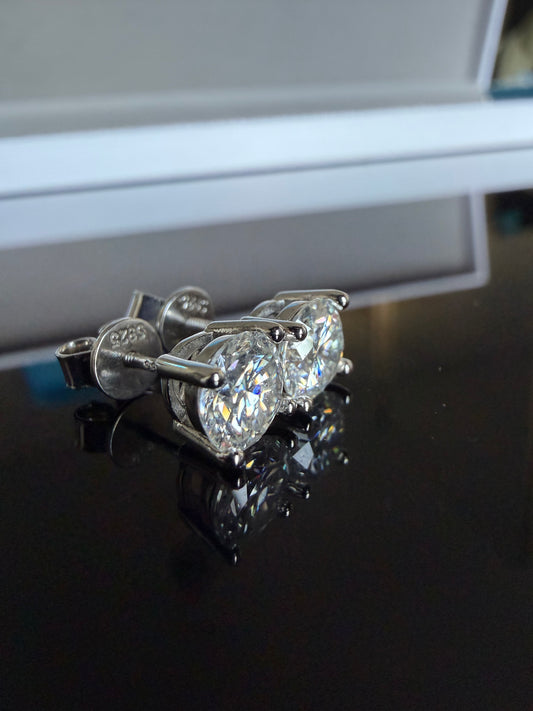 Gelati’s 14k Vermeil Gold & 925 Sterling Silver VS1 D-Color 3EX Lab Diamond Solitaire Studs – 1.00ctw IGI Certified