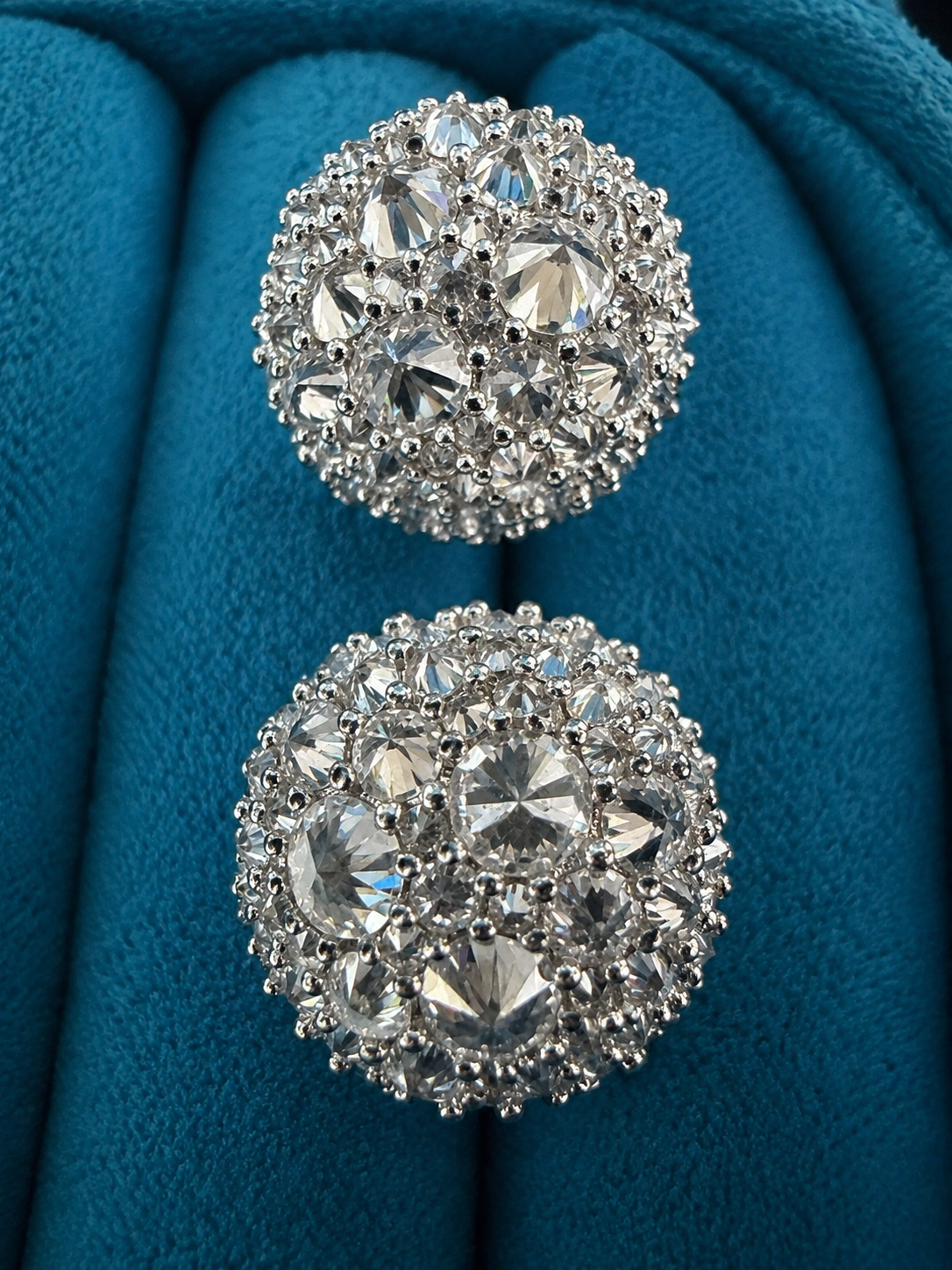 Gelati Limited | Spiked Diamonds Meteoric Earrings - FL-IF Lab Moissanite Diamonds - 925 Sterling Silver & 18k Vermeil Gold